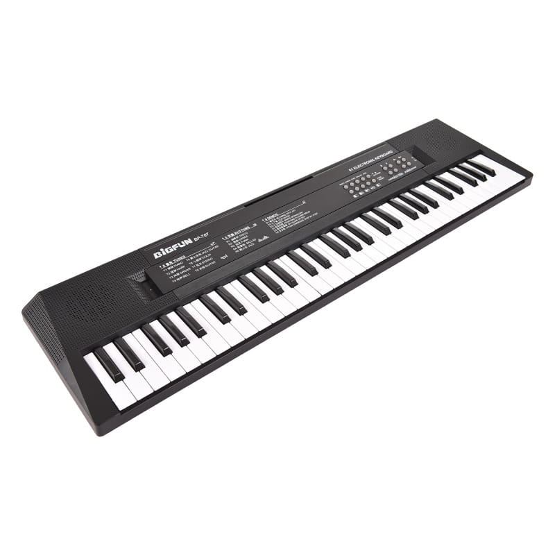 61 Key Mini Electronic Piano 8 Tones Rhythms Microphone Recording Dual Power Portable Keyboard for Beginners Kids