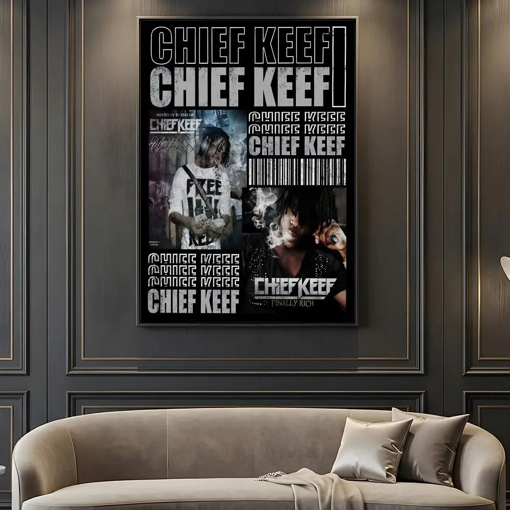 American Hip Hop Rapper Chief Keef Music Retro Poster --HD-- Self-Adhesive Waterproof High-Toughness Universal Wall Decor