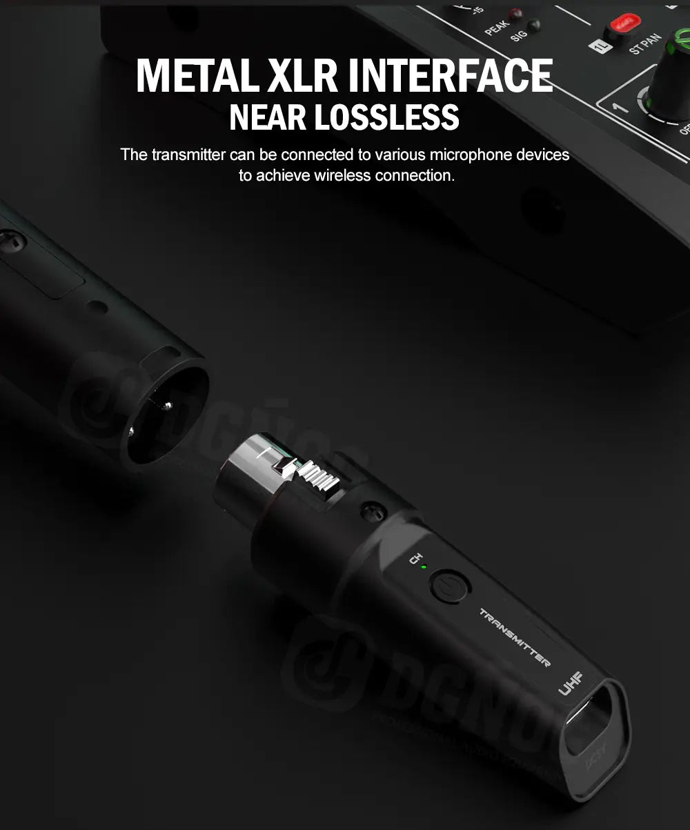 Wireless Microphone Transmitter Receiver System UHF XLR Adapter System for Dynamic Microphone Guitar Audio Mixer PA System DGNOG