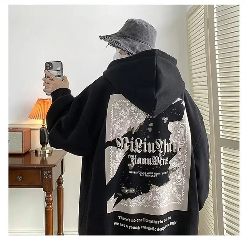 2026 New Hip Hop Graphic Hoodies For Men Harajuku Goth Fashion Fleece Pullover Hoody Y2K Vintage Streetwear Hooded Sweatshirts