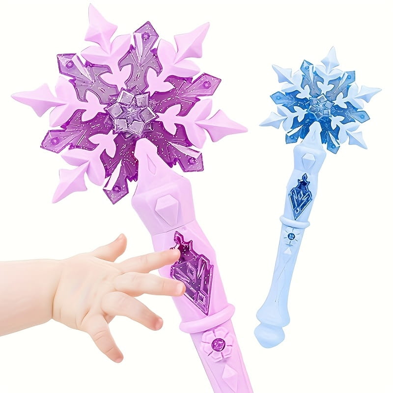 Hot Selling Anime Ice Princess Elsa Light Music Magic Dream Snow Wand Makeup Toy Girl Birthday Christmas Gift