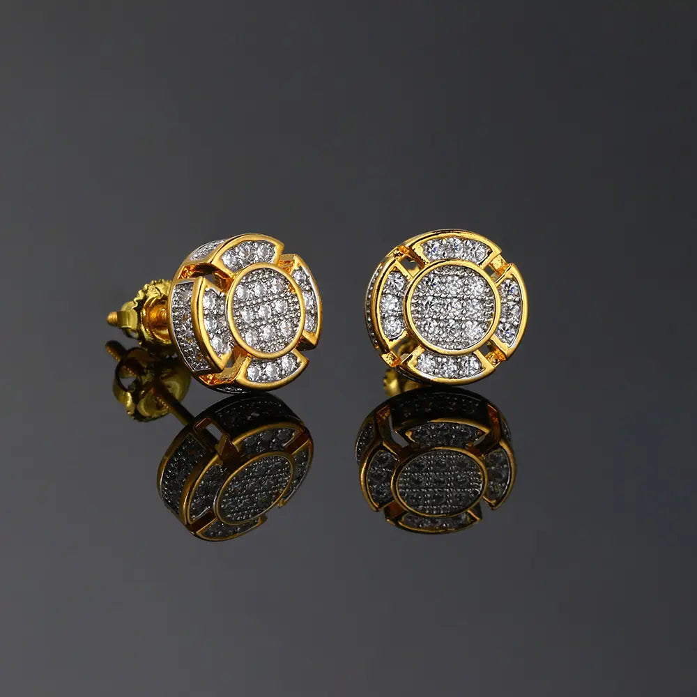 Designer Piercing Ear Hip Hop Unusual Earrings for Men Women Delicate Gold Color Punk Rock Earings Rapper’s Jewelry OHE165