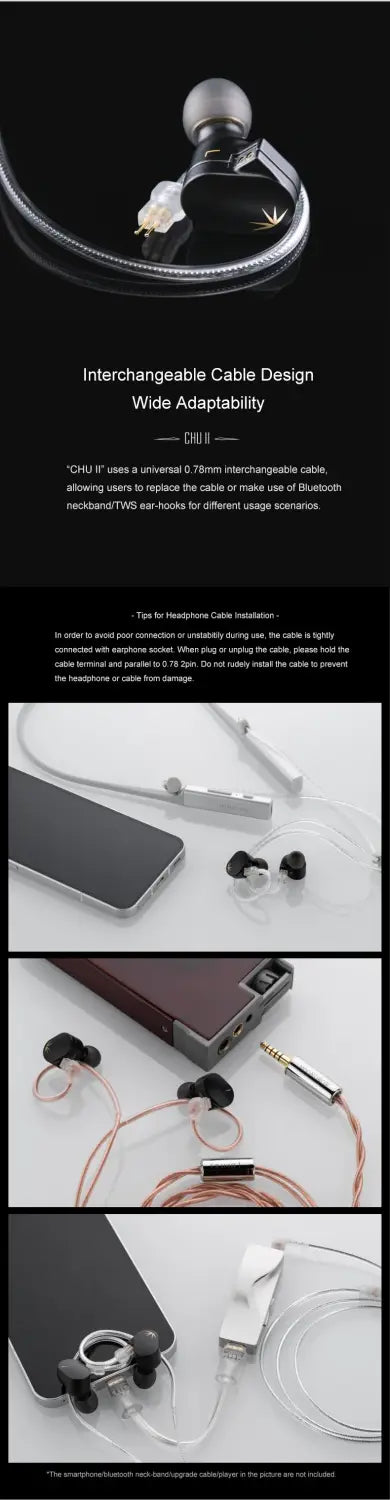 MOONDROP CHU II / CHU 2 Performance Dynamic Driver Earphone IEMs Interchangeable Cable In-Ear Headphone HiFi Music Earbuds