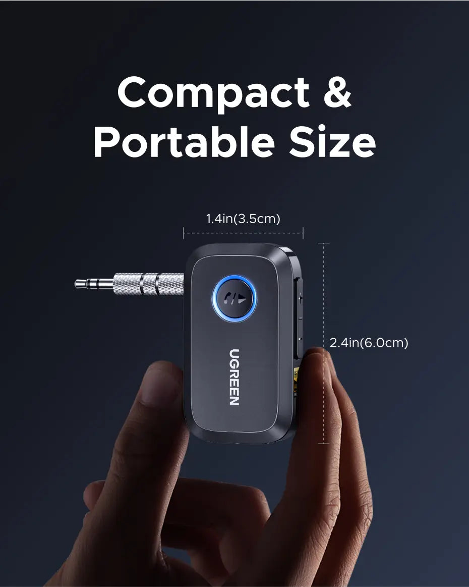 UGREEN Bluetooth 6.0 5.4 Car 3.5mm AUX Jacks for Car Speakers Audio Music Hands Free Bluetooth 5.3