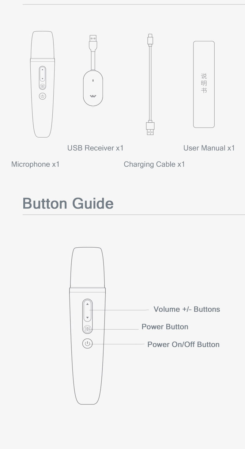 Karaoke Microphone for Tesla Model Y/3 Car Karaoke Microphone with USB A Receiver Wireless Singing Mic with USB C Dongle 1 Mic