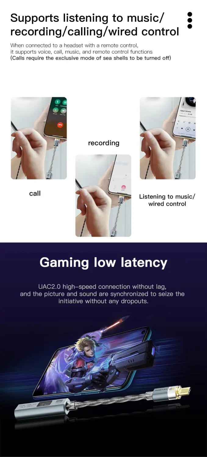 KEYSION USB C Type-C to 3.5mm DAC CX31993 MAX97220 Dual Chip Digital Audio Amplifier UAC2.0 HiFi Audio Adapter AMP 32bit 384KHz