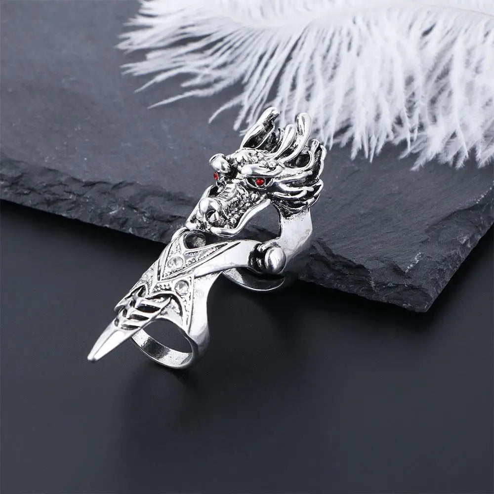Hip Hop Punk Adjustable Finger Ring Skull Claw Ring Male Female Korean Style Ring Dragon Ring Knuckle Ring Fashion Jewelry