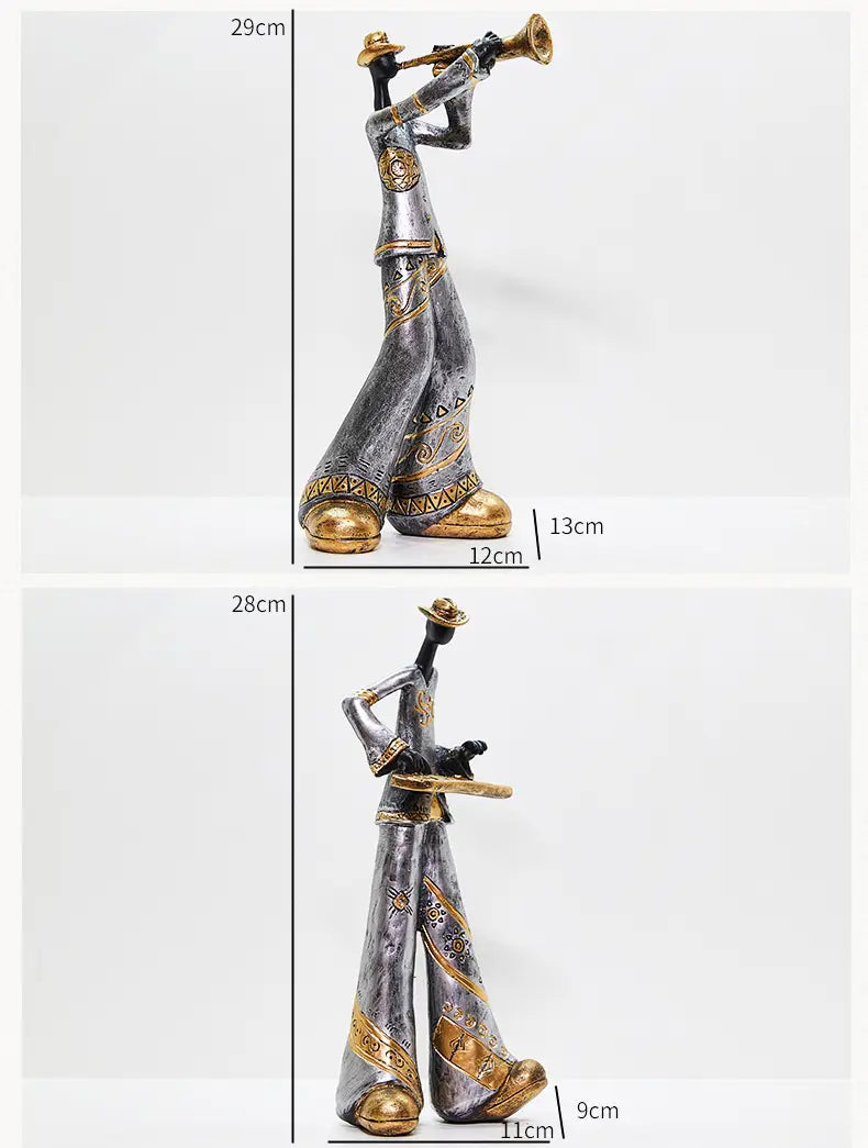 Creative American Band Decoration Musical Instrument Model Living Room Porch Study Nordic Arts And Crafts Statue Sculpture Home