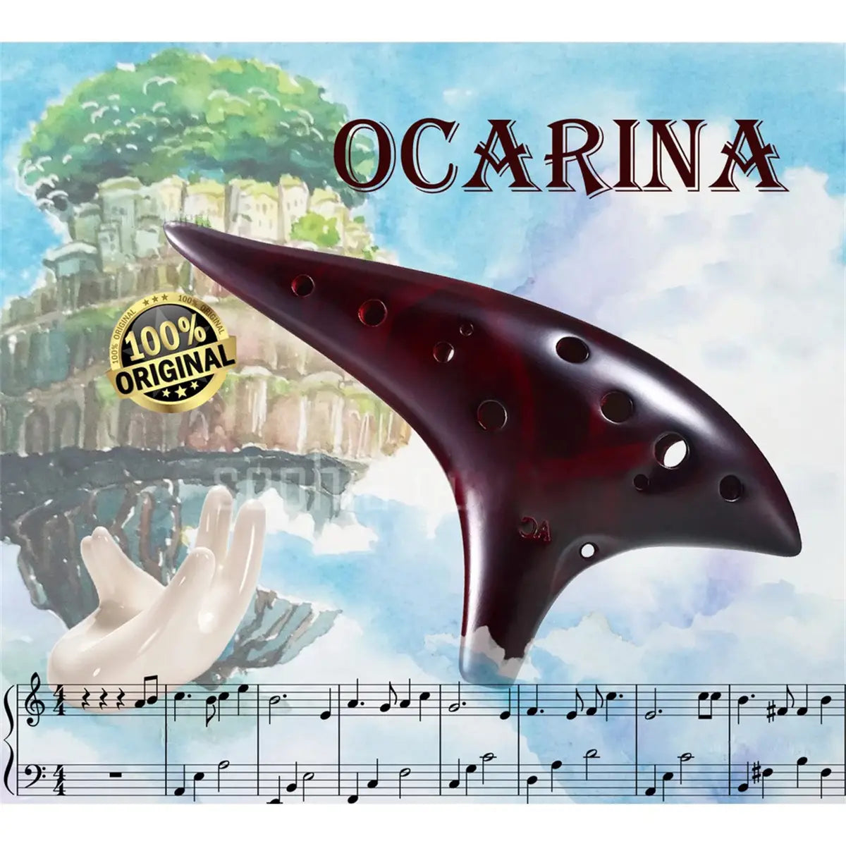 Miwayer Ocarina12 Tones Alto C High Quality Ocarina Classic Flute Musical Instrument Good Gift for Beginners Chinese Tao