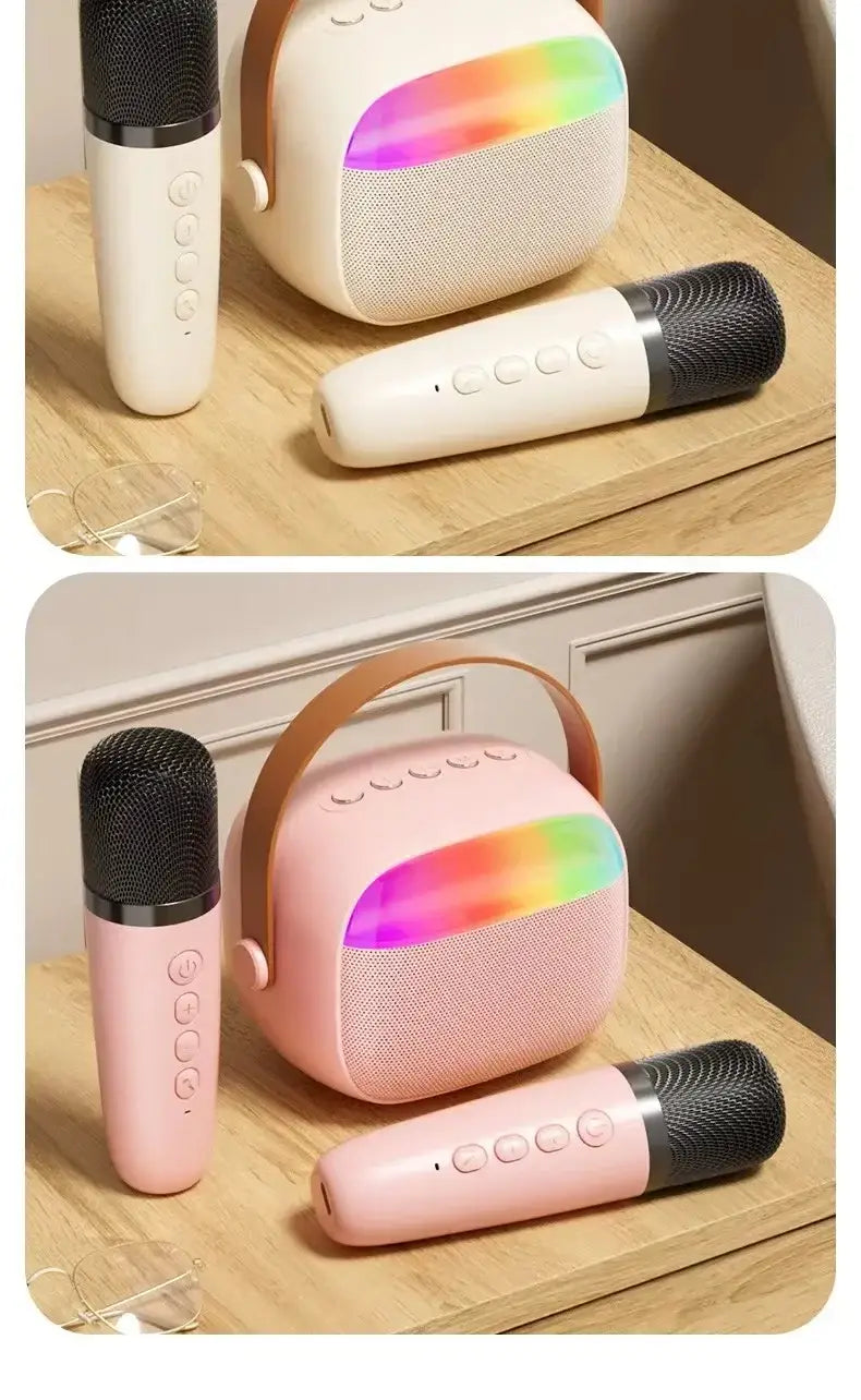 K30 Karaoke Machine Portable Bluetooth 5.3 PA Speaker System with 1-2 Wireless Microphones Home Family Singing Children’s Gifts