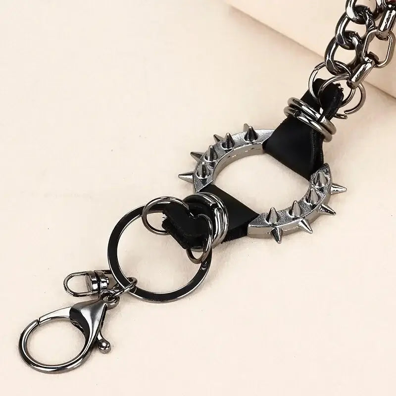 Punk Waist Chains Rock Hip Hop Spiked Pant Trouser Chain Pendant Retro Cool Metal Punk Rock Belts Apparel Handbag Decoration