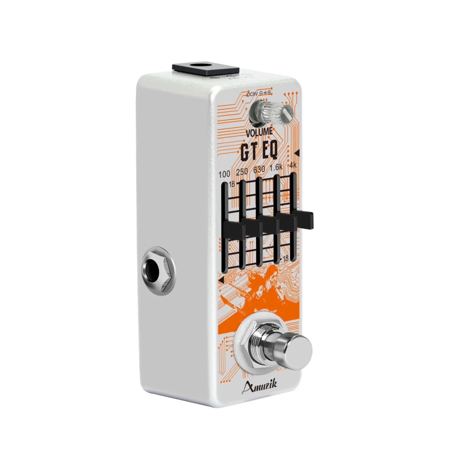 Amuzik Guitar Equalizer Pedal 5-band Parametric EQ Guitar Effect Pedal Frequency Compensator ±18dB Range for Mini Size True Byp