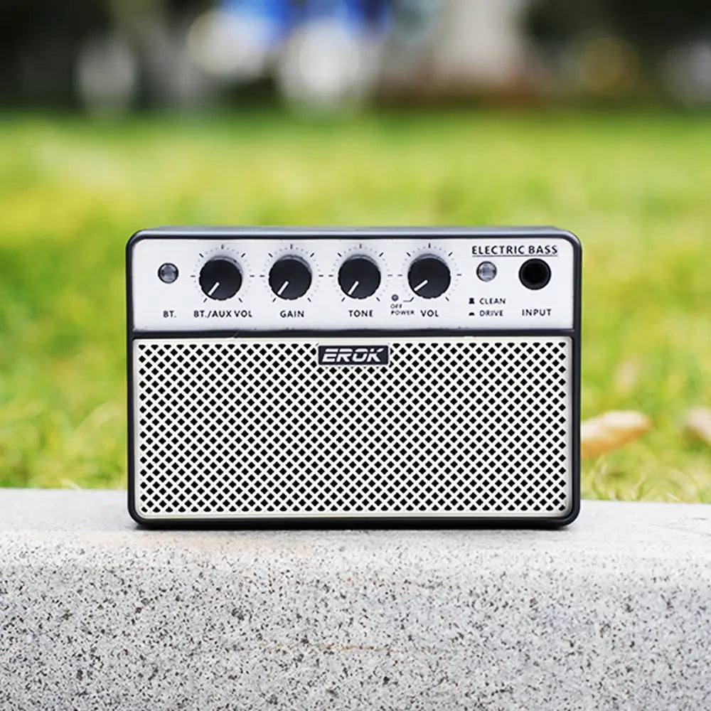 EROK Guitar Portable Amp Bluetooth Electric Guitar Bass Mini Amplifier With Clean/drive Effects Small Speaker Practice Accessory