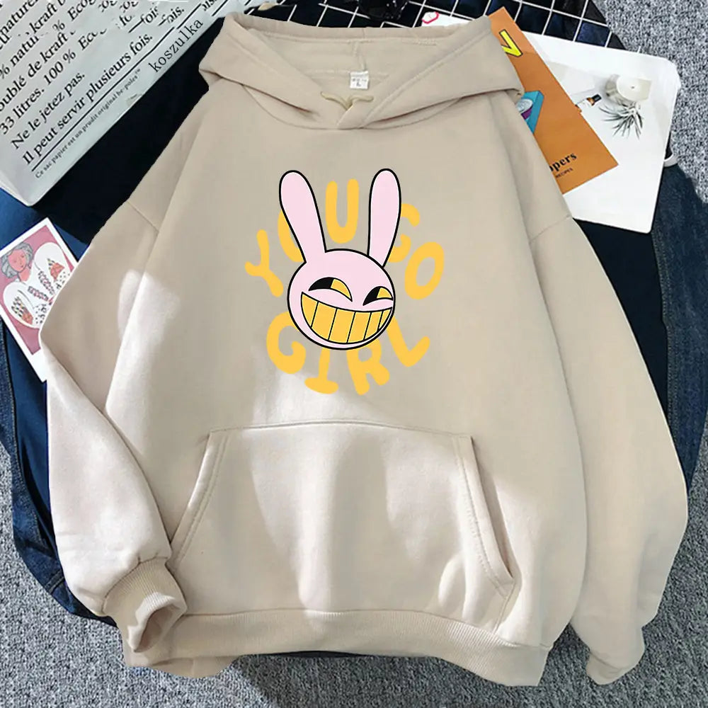 YOU GO GIRL Digital Circus Jax Hoodie Fashion Women Harajuku Funny Cute Rabbit Hoodie Unisex Cartoon Vintage Pullover Sweatshirt