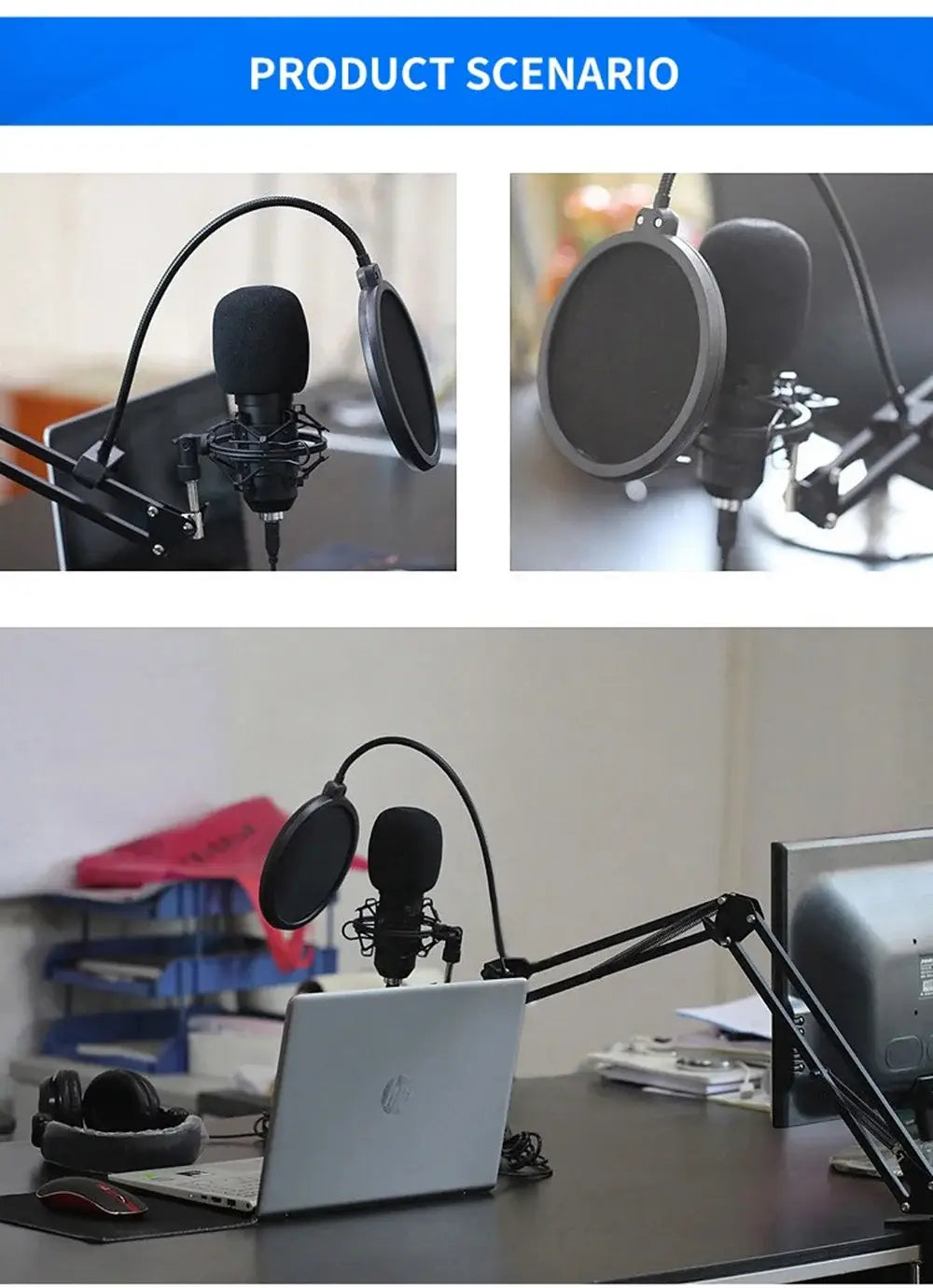 Professional BM 800 karaoke microphone BM800 studio condenser mikrofon mic bm-800 For KTV Radio Braodcasting Singing Recording