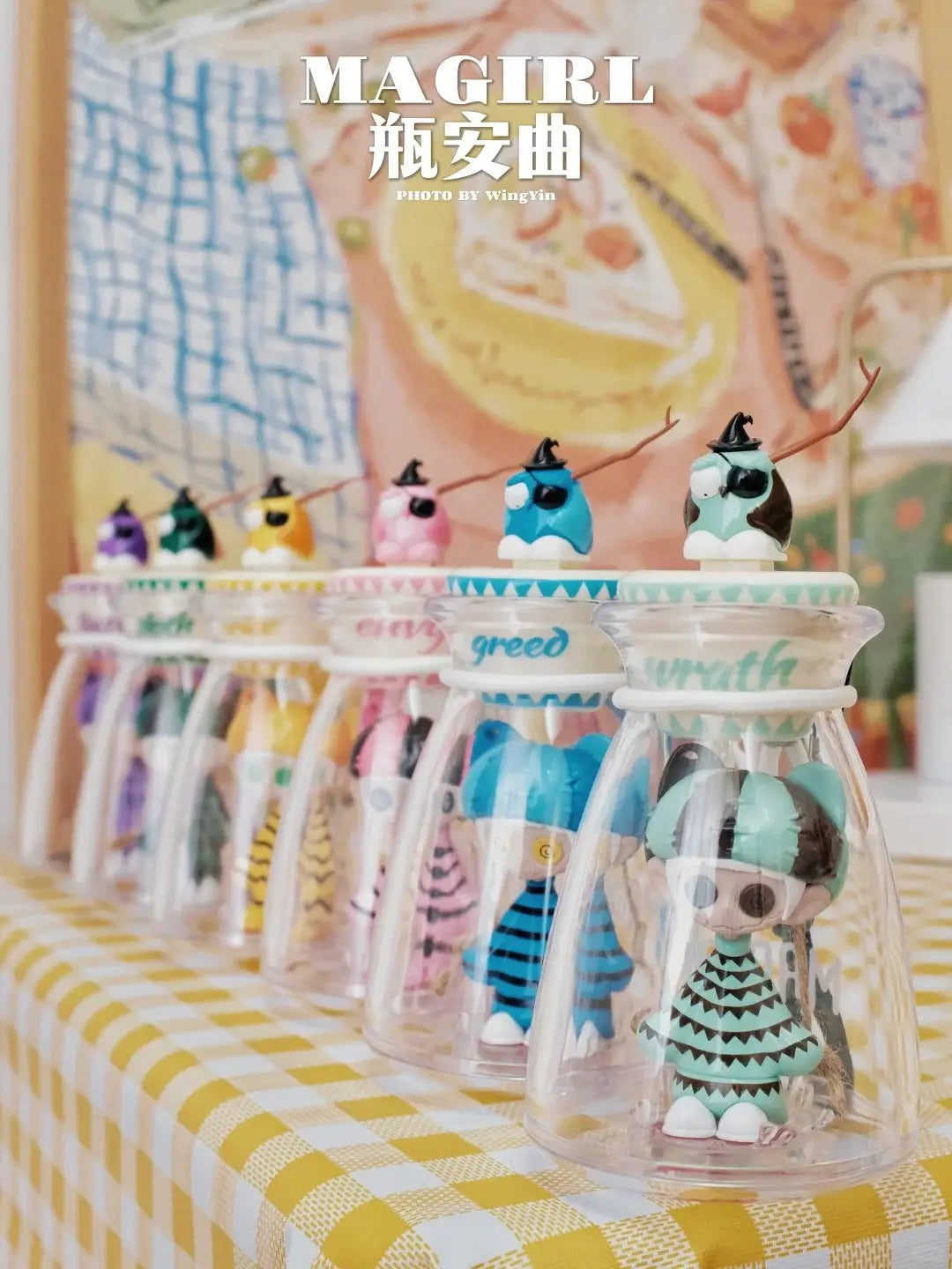 Bottle Music Blind Box Toy Glow In The Dark Cute Horror Figure Model Gift For Birthday Party Decor Christmas Halloween Gift Toy