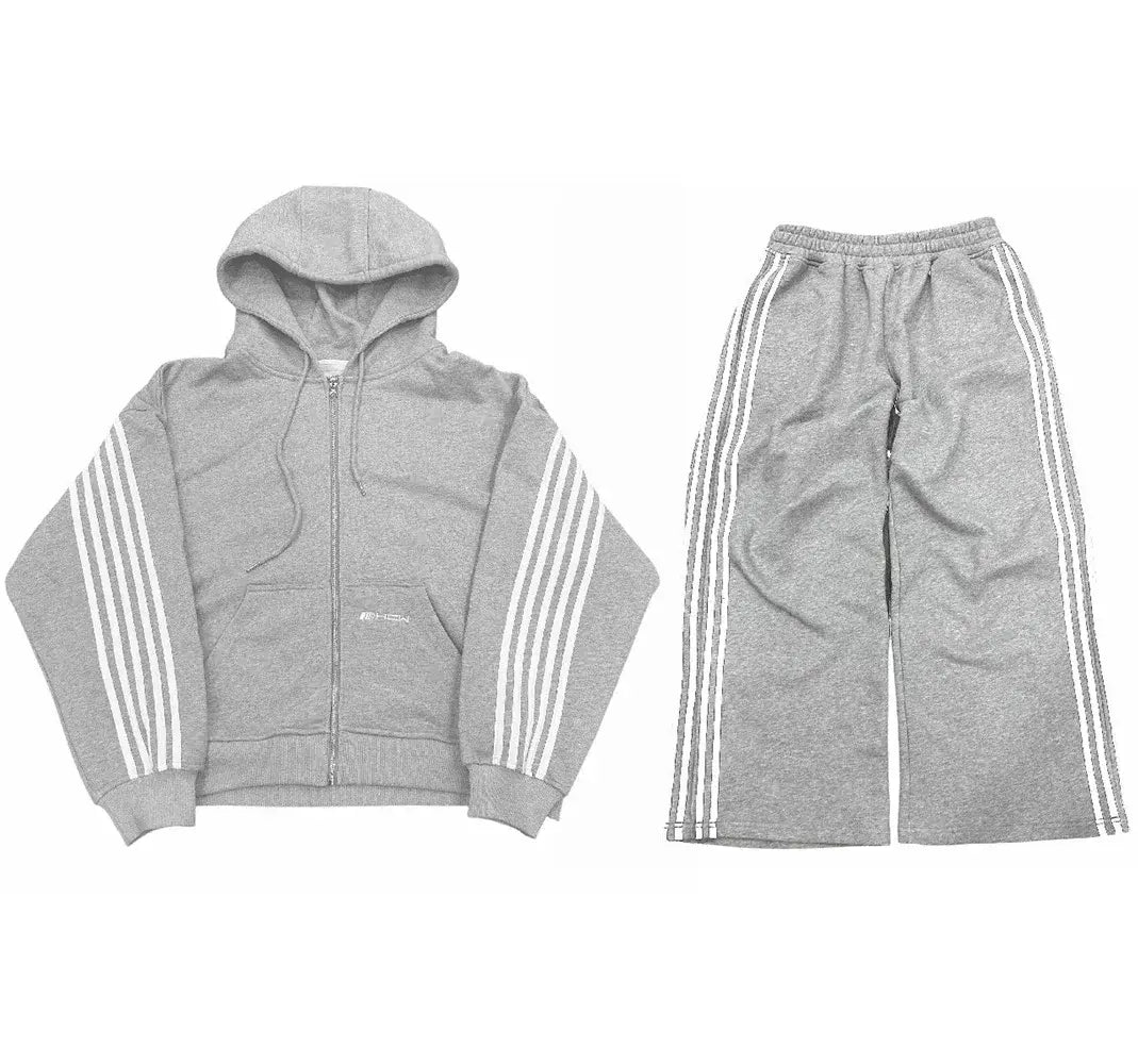 Men Women HCW Sportswear Hoodies Sweatpants Two Piece Set Y2K Clothes Hip Hop Letters Embroidery Oversized Sweatshirt Pants Set
