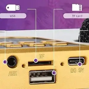 360 Stereo Surround Karaoke With Dual Microphone High Power Bluetooth Speaker Boombox Portable Waterproof Wireless Subwoofer