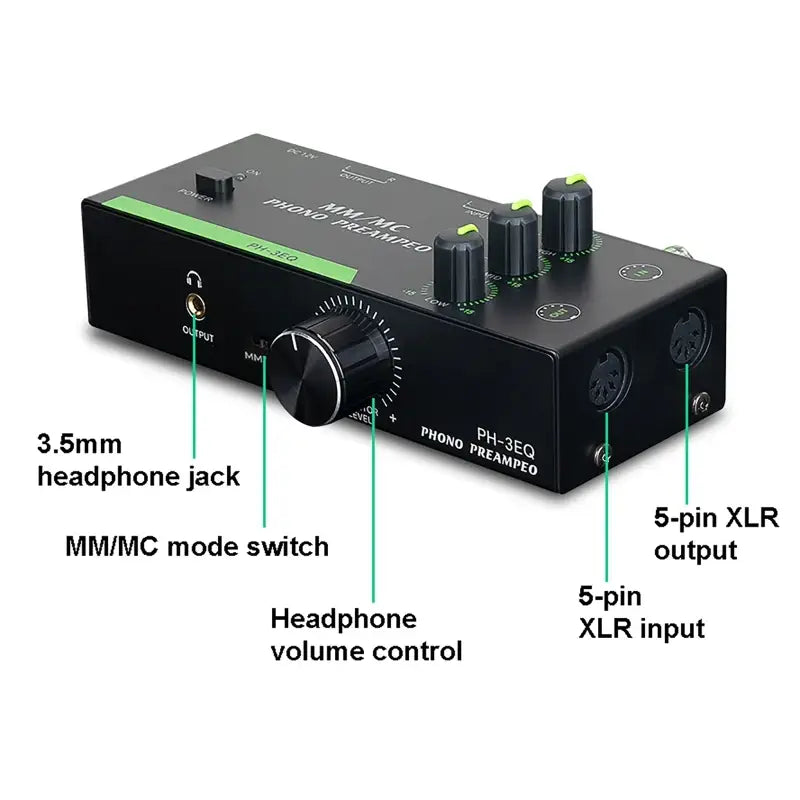 Versatile Turntable Amplifier Professional MM MCs Phonoes Preamp With Adjustable 3 Band EQs For Vinyls Record Player Systems