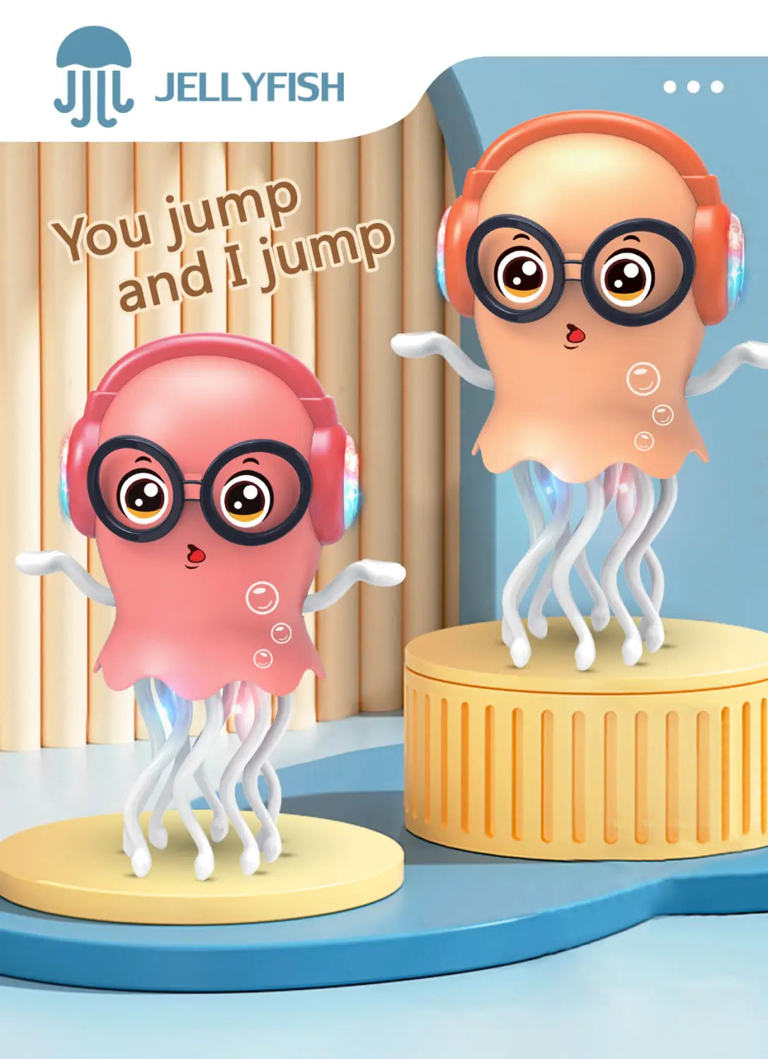 Dancing Jellyfish Toys for Kid Automatic Obstacle Avoidance Crawling Walking Electric Jellyfish with Light Music Christmas Gifts