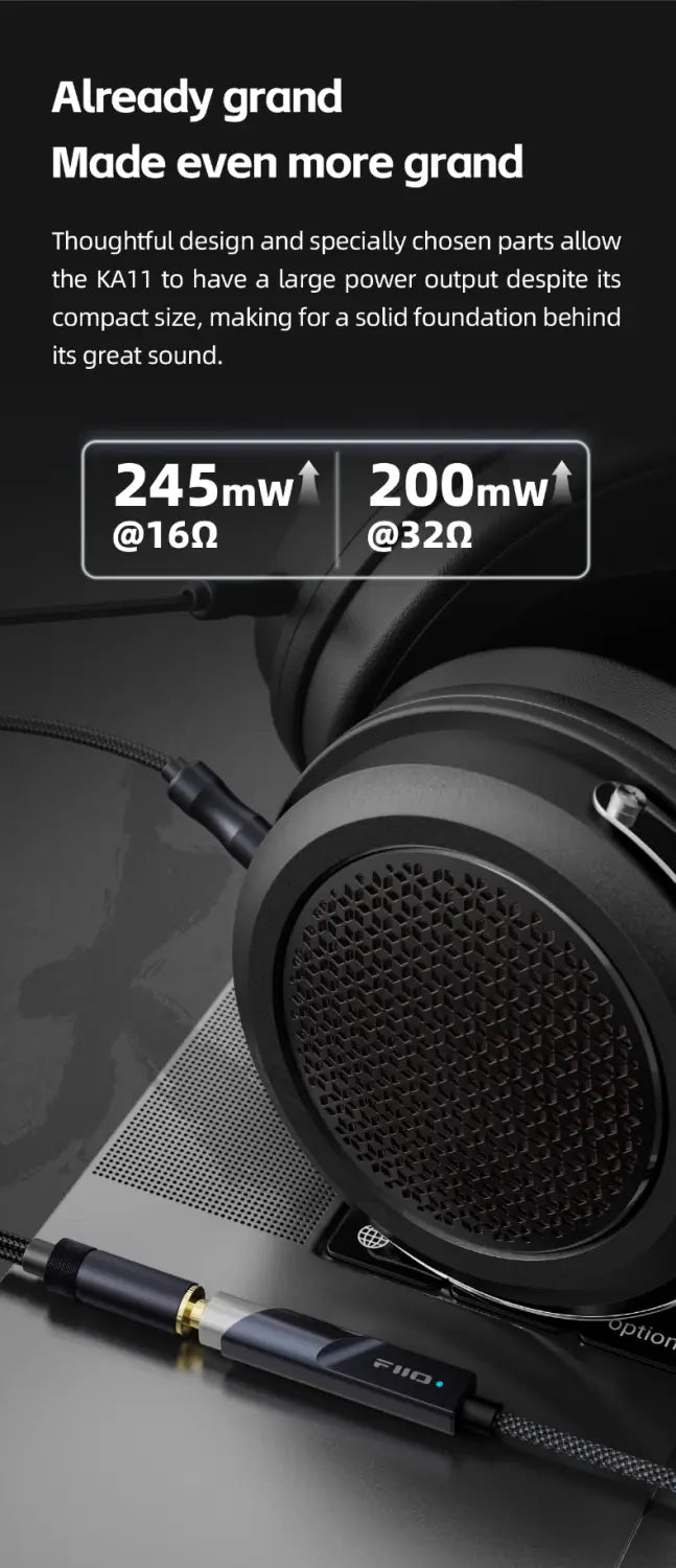 FiiO JadeAudio KA11 USB DAC Amplifier Hi-Res Audio Type-C to 3.5mm Adapter USB Dongle DSD256 for Android Phones
