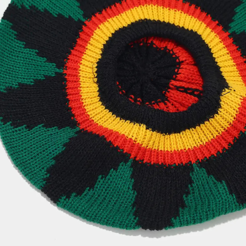 Jamaican Multi-colour Printed Knitted Hat Bob Rasta Beanie Hats Hip Hop Cap Men Women Caribbean Fancy Dress Reggae Beret Cap