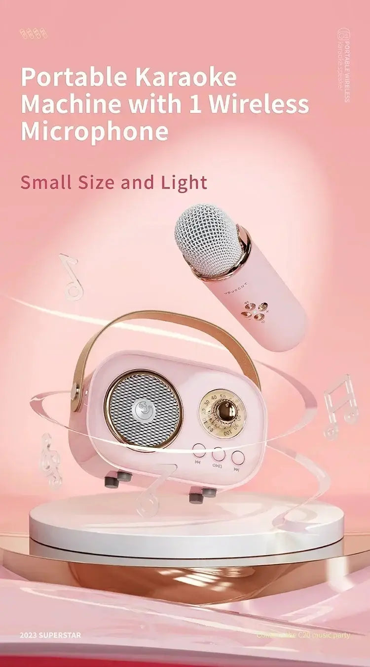 Karaoke Wireless Portable Bluetooth Speaker With Microphone Radio FM Machine Mini Music Sound Box Caixa De Som Small Mp3 Column