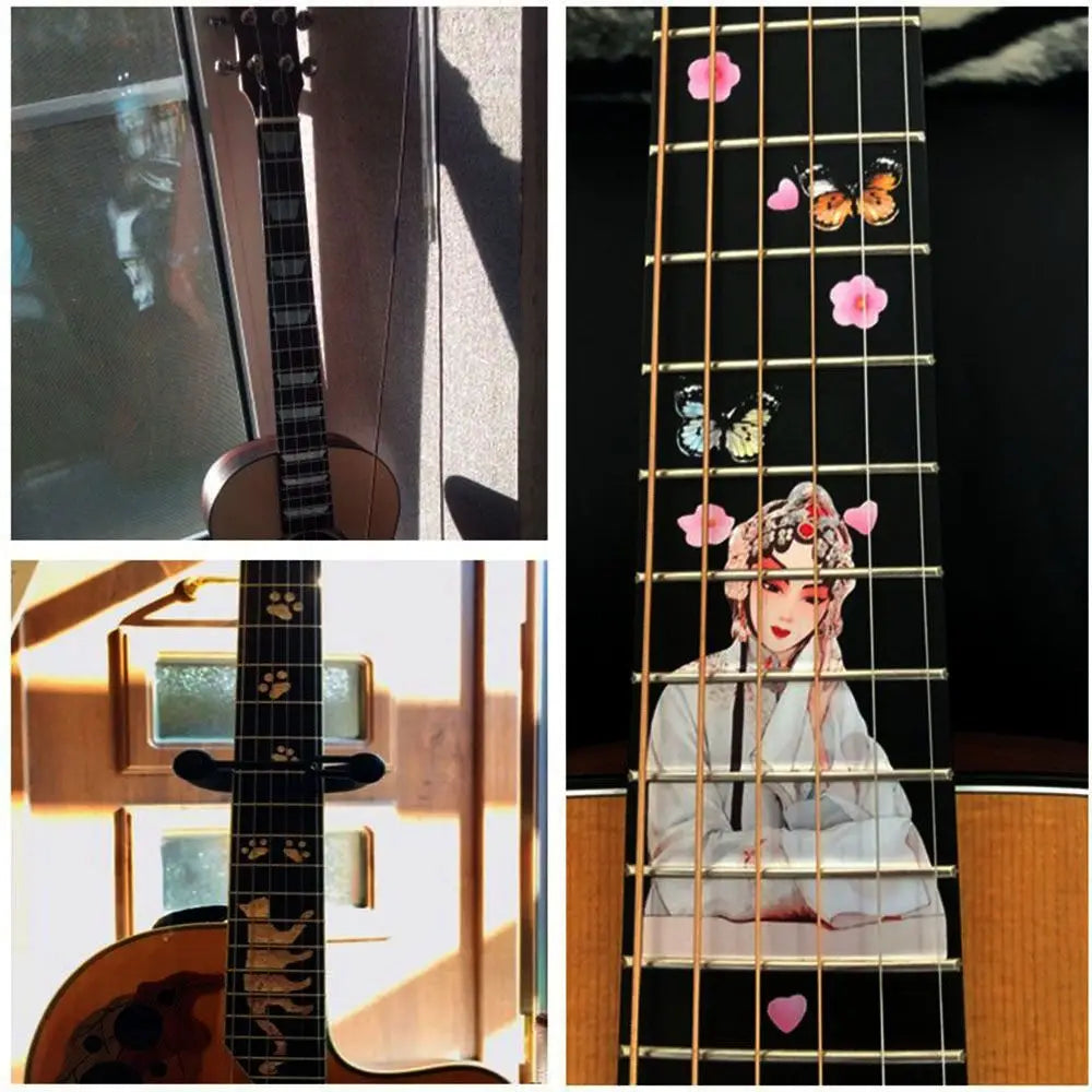 Instrument Decorations Electric Guitar Parts Ultra Thin Stickers Cross Inlay Decals Fretboard Sticker Guitarra Accessories