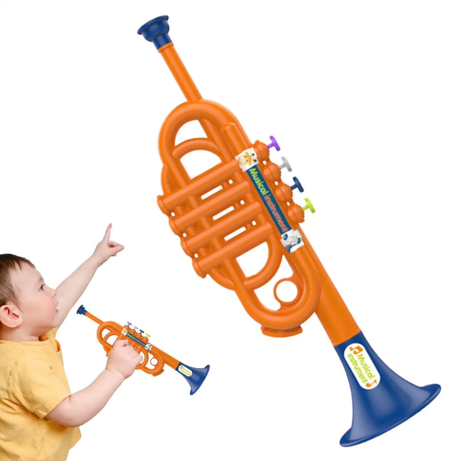 Trumpet Toy for Kids Boys Educational Simulated Trumpet Instruments Toy Children’s Early Childhood Musical Instrument for Boys