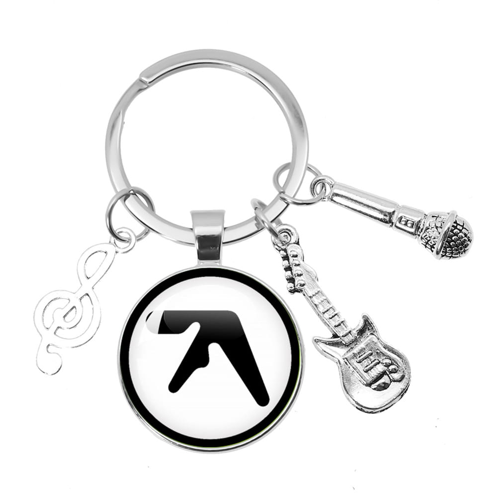 Hip-Hop Aphex Twin Logo Music Themed Keychain Jewelry Backpack Accessories Souvenir Pendant Key Ring Fans Gift
