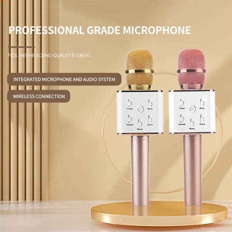 Wireless Bluetooth Handheld Microphone Colorful Light Singing Karaoke KTV for Music Lover Eliminate Music Original Sound Speak