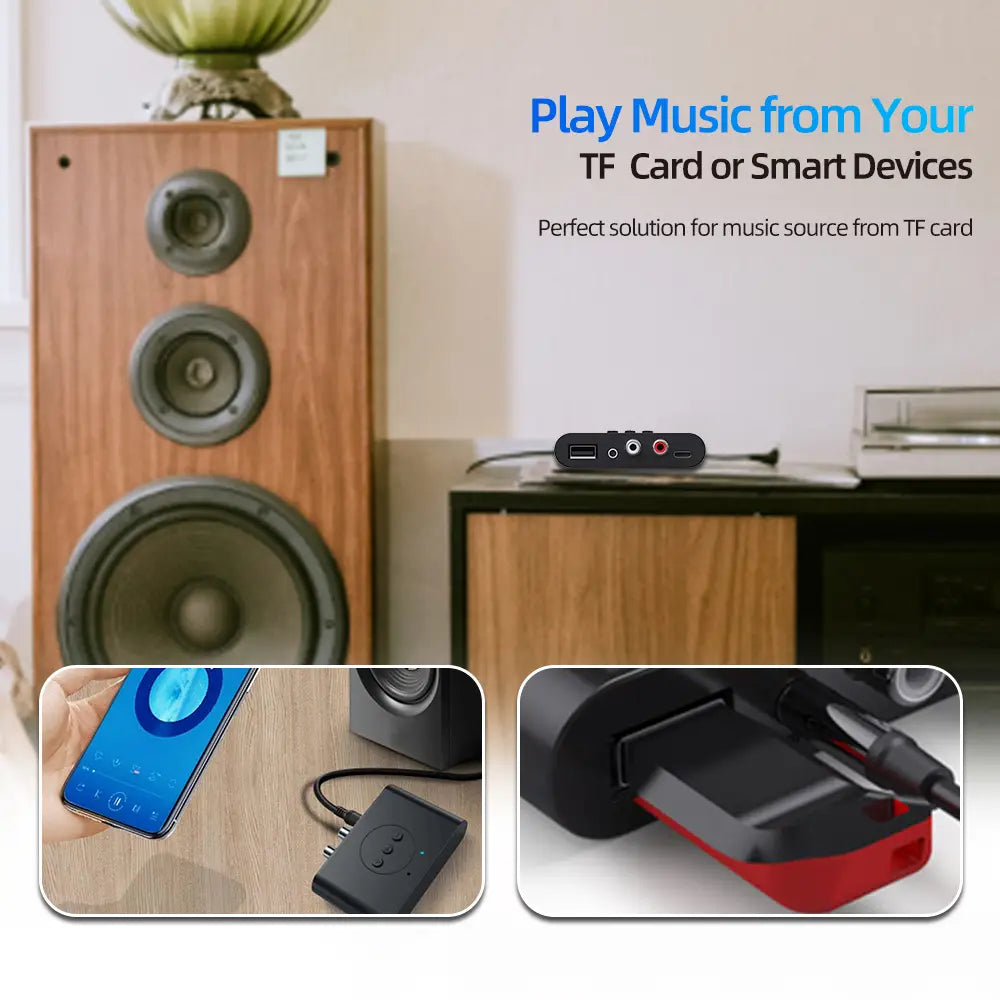 Bluetooth 5.6 Audio Receiver 3.5mm AUX RCA USB U-Disk Stereo Music Wireless Audio Adapter For PC TV Car Kit Speaker Amplifier