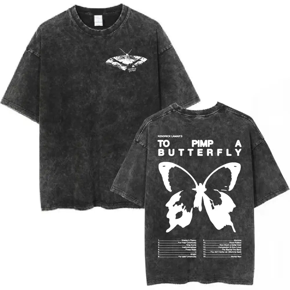 Rapper Kendrick Lamar To Pimp A Butterfly Graphic T Shirt Men’s Hip Hop Streetwear T-shirts Unisex Cotton Oversized Tee Shirts