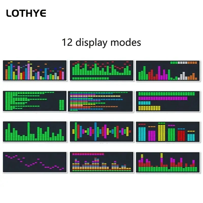 LED Light Stereo Music Spectrum Electronic Clock Voice Rhythm Car Audio Level Indicator VU Meter Board Module NEW