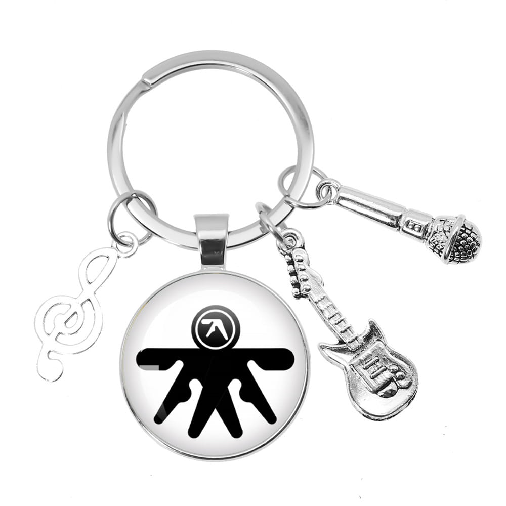 Hip-Hop Aphex Twin Logo Music Themed Keychain Jewelry Backpack Accessories Souvenir Pendant Key Ring Fans Gift