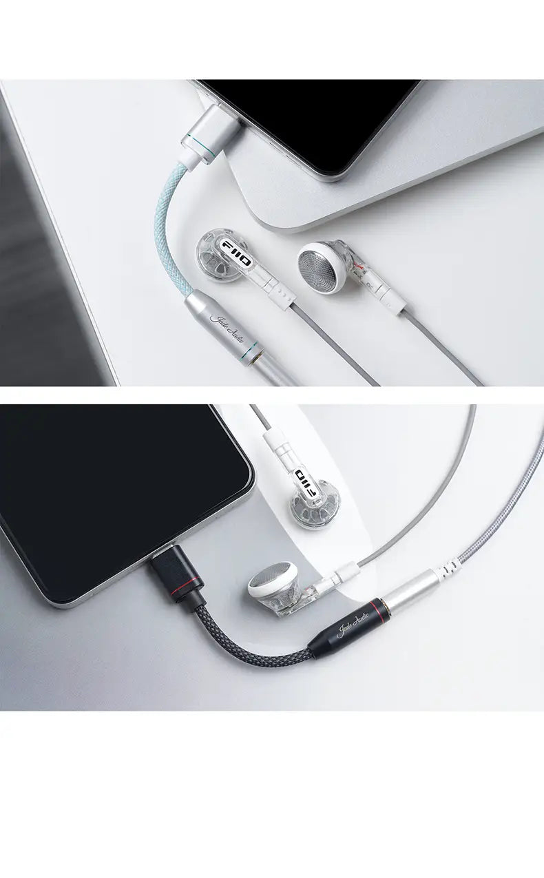 FiiO JA11 USB Type C to 3.5mm Earphone/Headphone Adapter USB C Cable USB C to 3.5 Audio Aux Cable For IOS Android