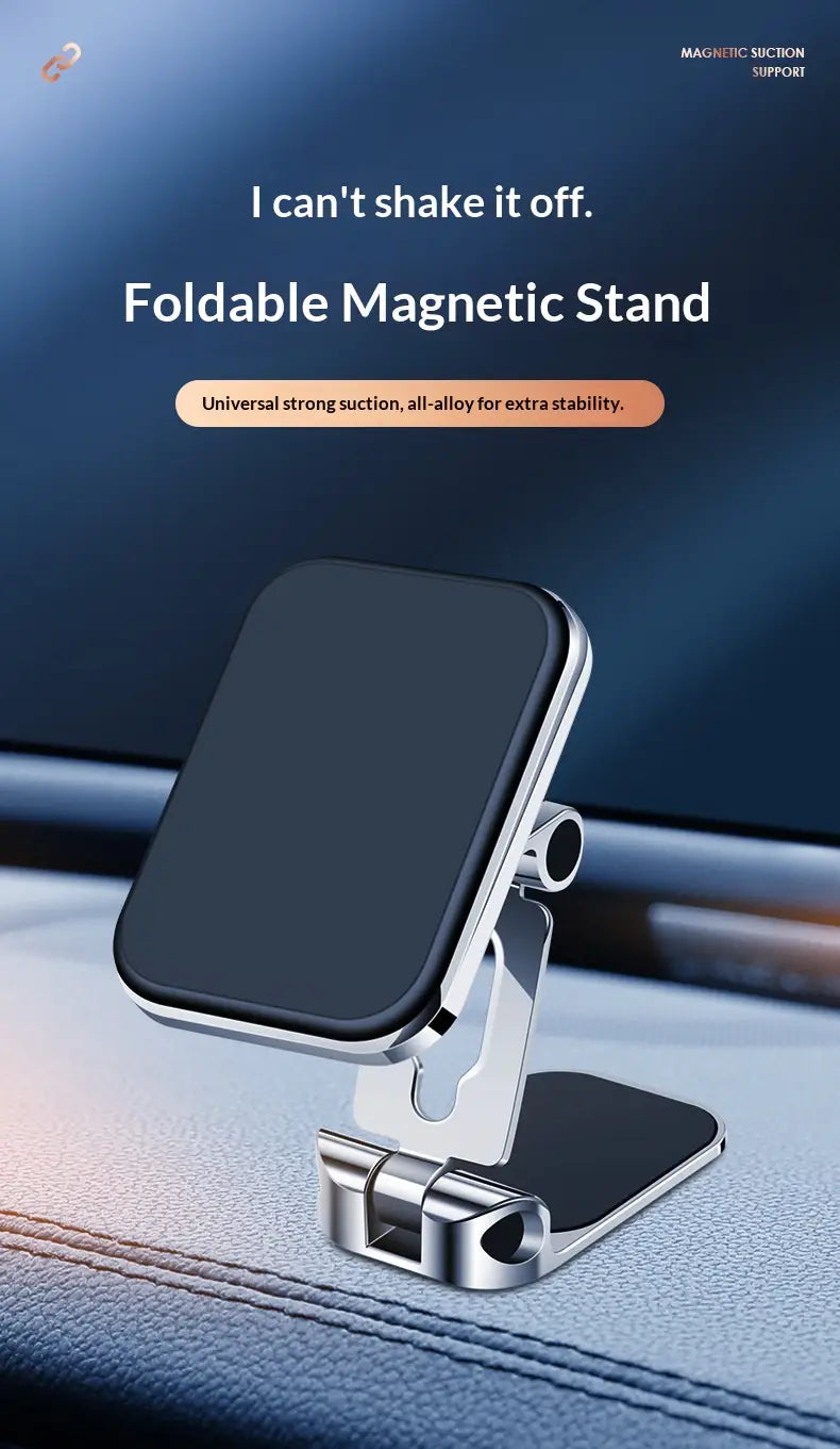 Suction Type Car Mobile Phone Stand Strong Magnetic Attraction Foldable Air Outlet Instrument Panel Adhesion Navigation Stand