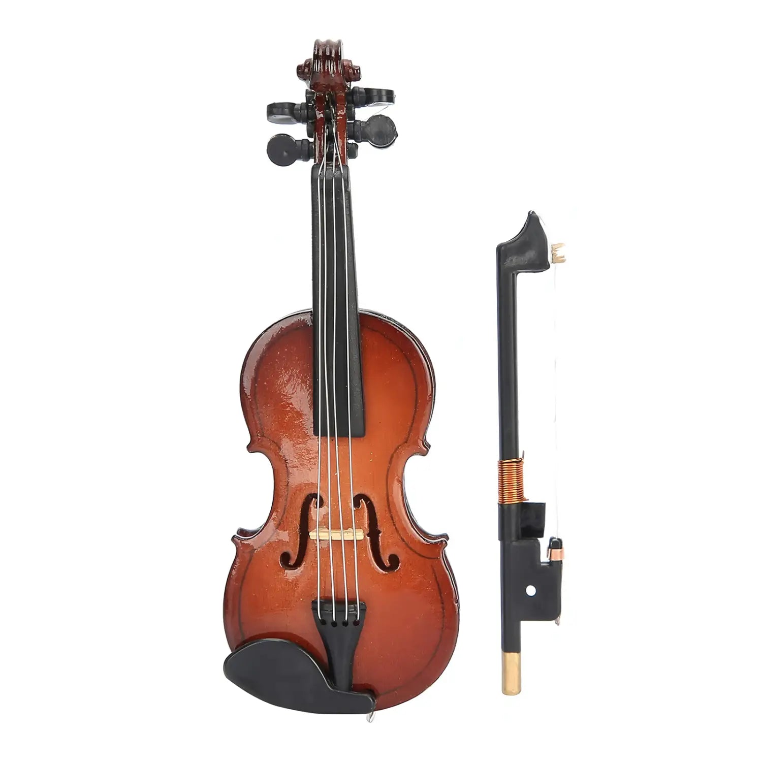 Mini Violin Model with Stand Basswood Wooden Musical Instrument Home Decor for Musicians Music Lovers Display Decoration