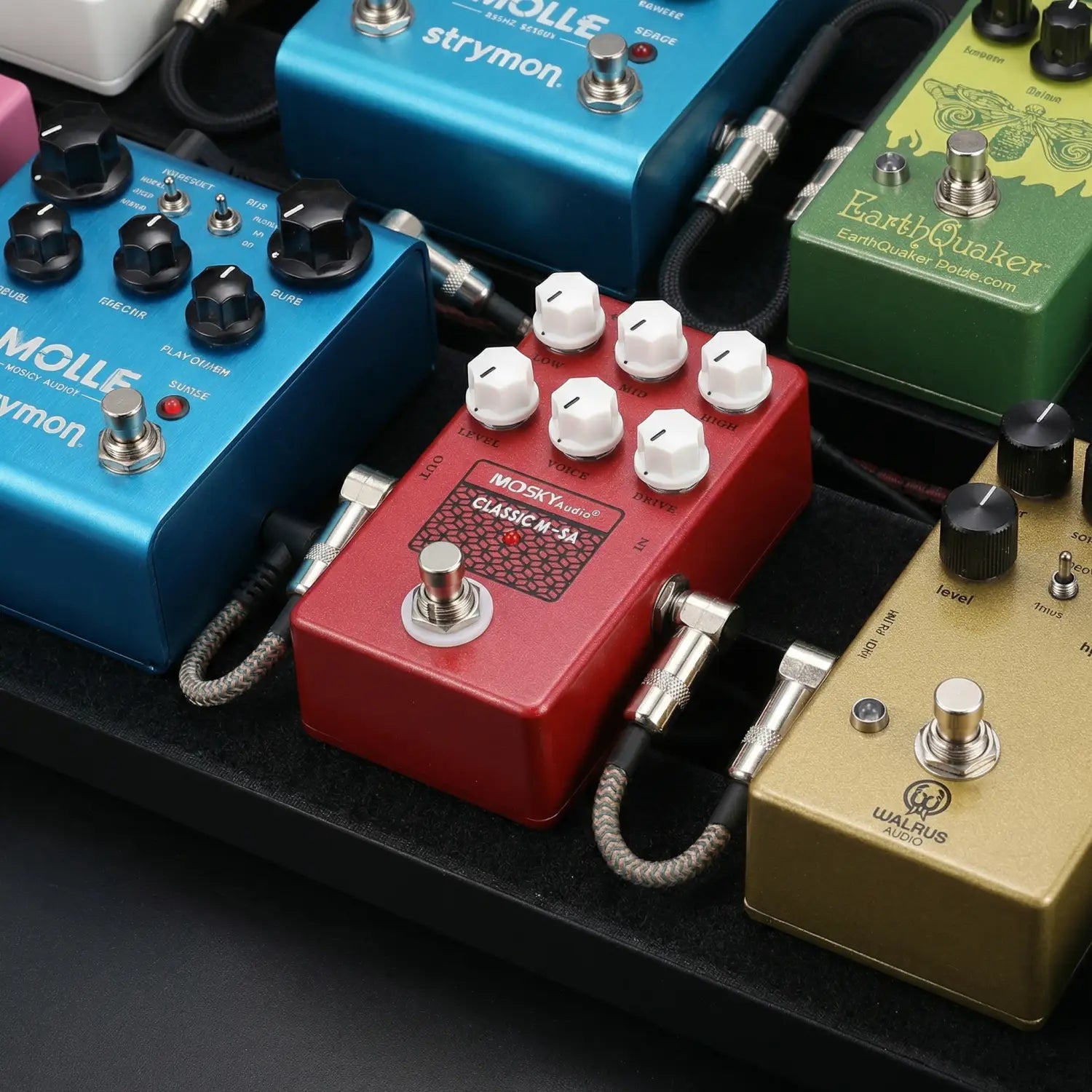 Moskyaudio M-Sa Speaker Guitar Effect Pedal Classic Simulation Tuner with Drive Voice Level Low High Mid Control Settings