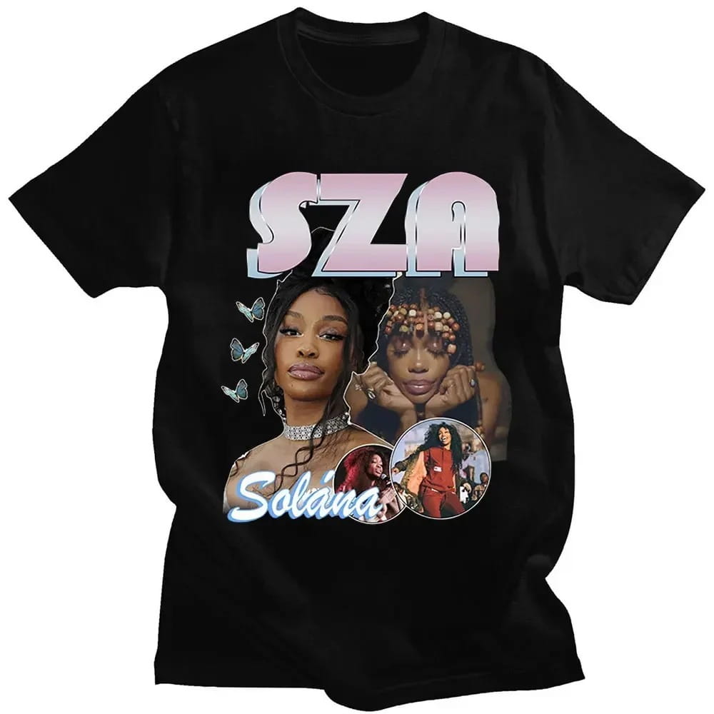 Rapper SZA CTRL X SOS Album Print T Shirt Women Vintage Punk Hip Hop Harajuku Girl’s TShirt Fashion Casual T-Shirt Female Top