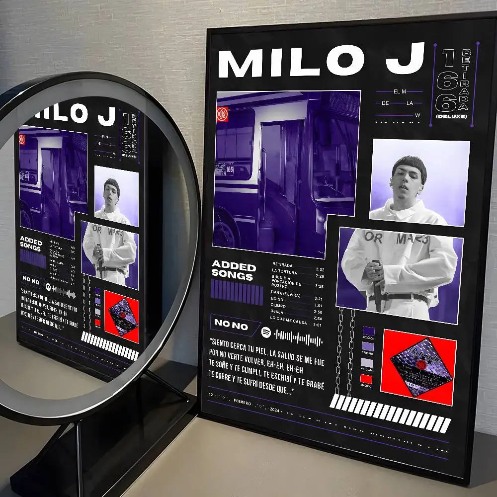 Popular Rapper Singer M-Milo J High Quality Poster Stickers Gift For Living Room Aesthetic Wall Decoration Painting