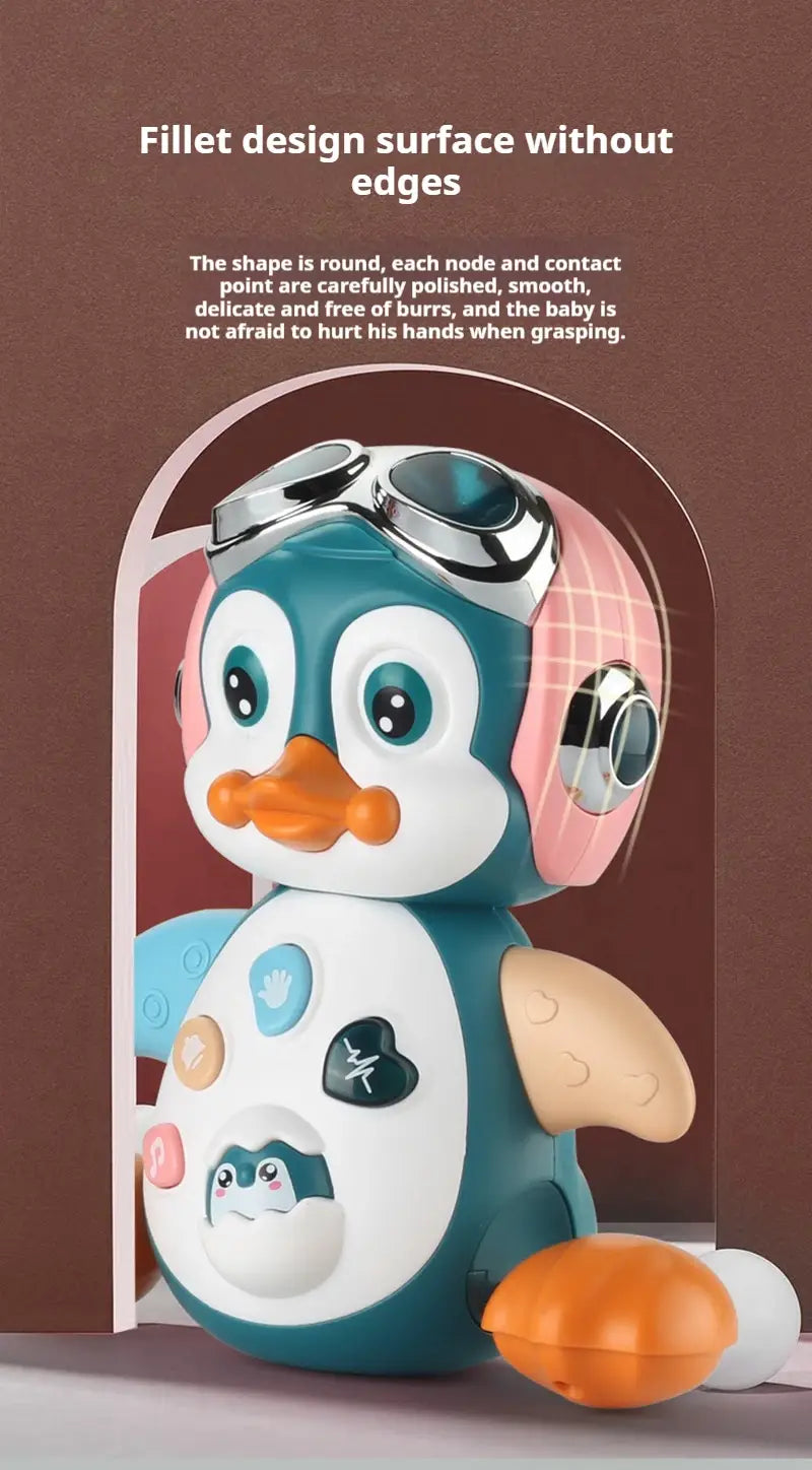 Interactive Walking Penguin Toy Dancing Musical Baby Toy with LED Lights Encourages Crawling Learning for Toddlers Infant Kids