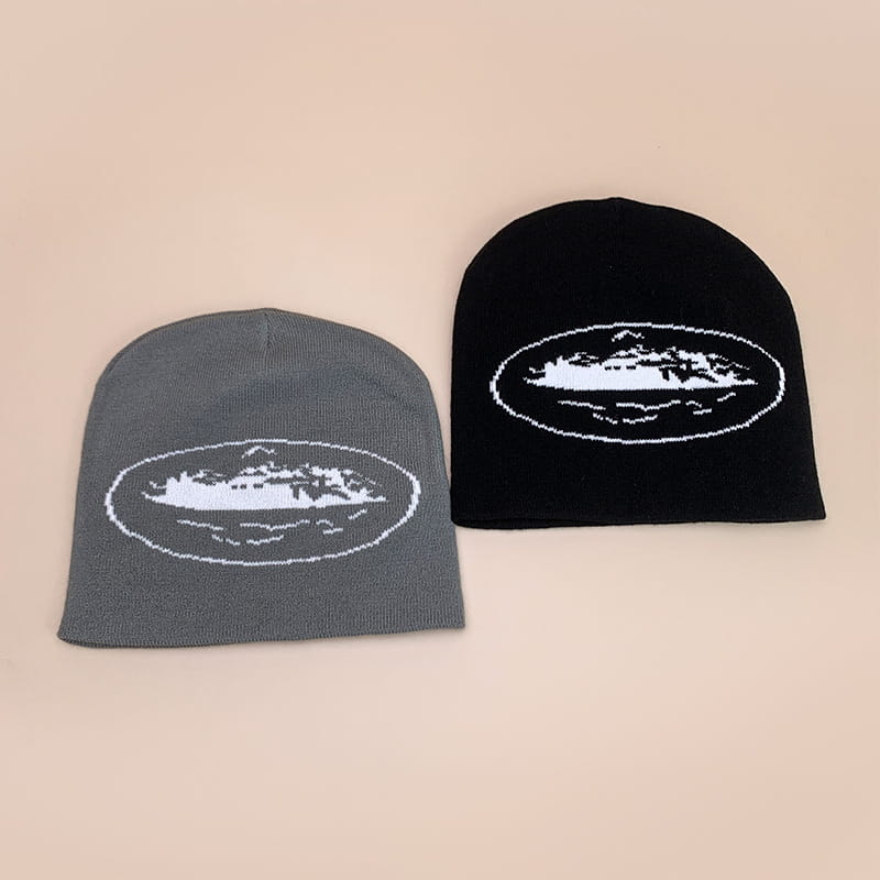 New Retro European American Knitted Hat for Men Women Street Hip-Hop Skateboarding Printing Beanies Hat Autumn Winter Warm