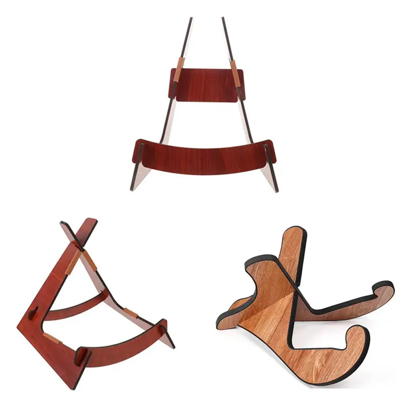 Wooden Guitar Stand For Acoustic And Electric Instruments Portable Shaped Floor Display Holder For Ukulele Mandolin Bass