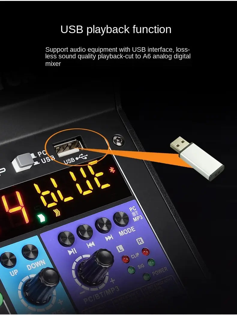 Professional 8-6-4 channel digital mixer sound card microphone mobile phone live broadcast computer recording DJ audio equipment