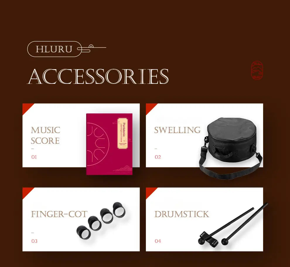 Hluru Music Drum 13 Inch 15 Notes Glucophone Steel Tongue Drum 15 Notes D Tone Ethereal Drum Percussion Musical Instruments