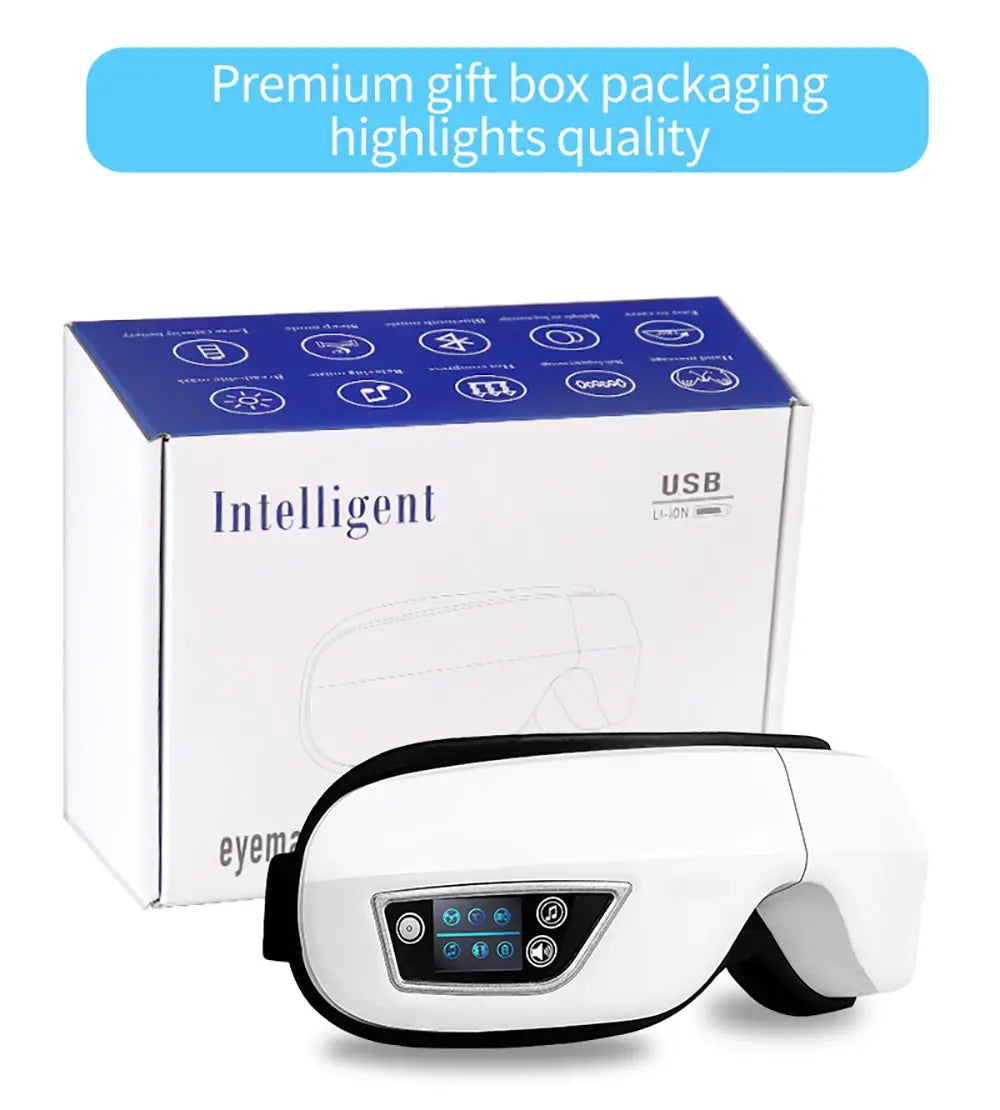 Eye Massager Smart Foldable Vibration Airbag Compress Eye Massage Instrument Bluetooth Music Eye Care Glasses Eye Relax Fatigue