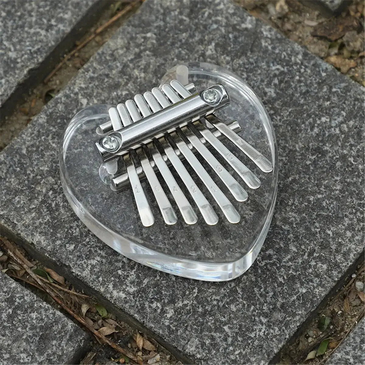Miwayer 8 Keys Mini Kalimba Rainbow Transparent Heart Crystal Kalimba Acrylic Thumb Piano Acoustic Finger Piano Music Instrument