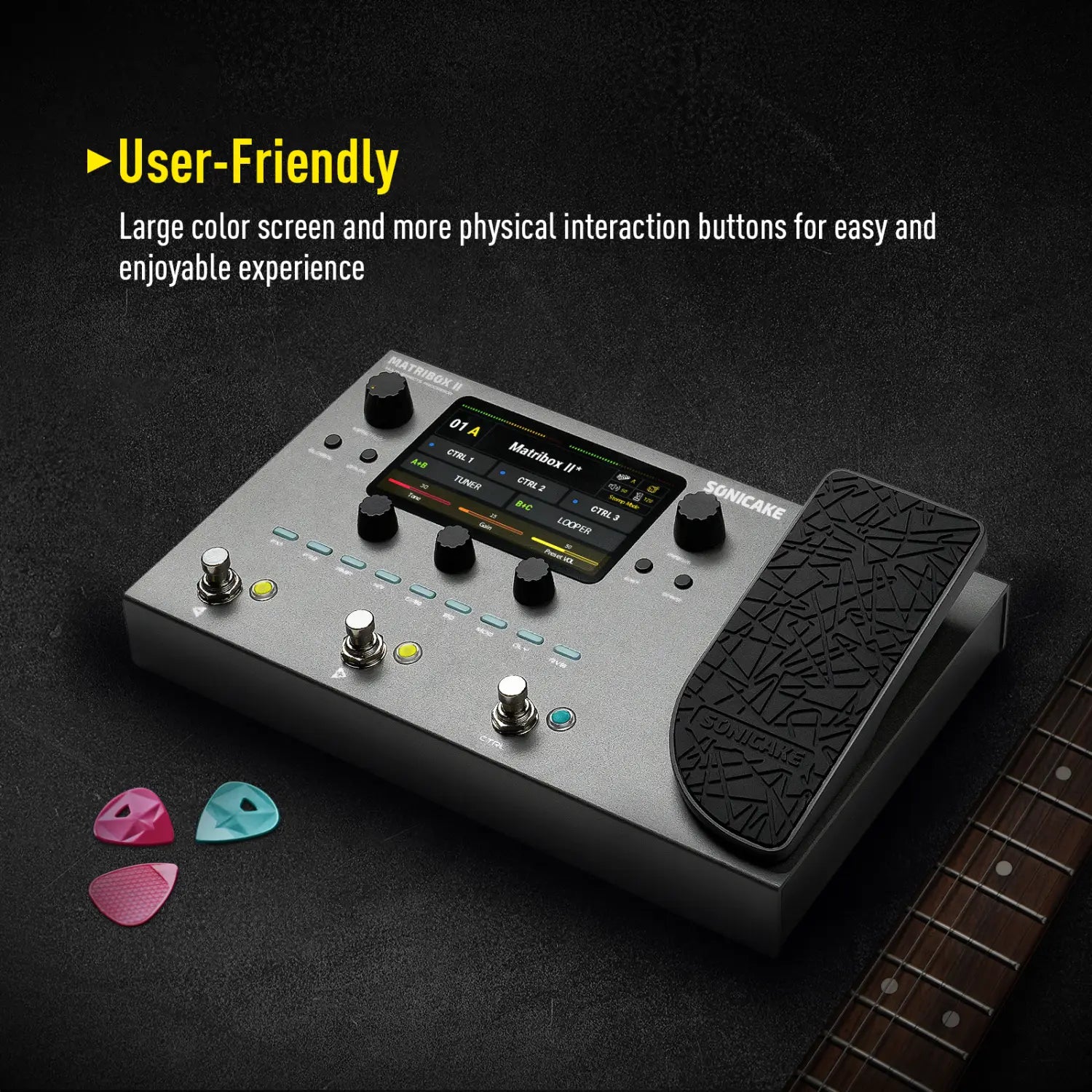 SONICAKE Matribox II Guitar Bass Amp Modeling Multi-Effects Processor with Expression Pedal FX Loop MIDI Stereo USB EU US Power