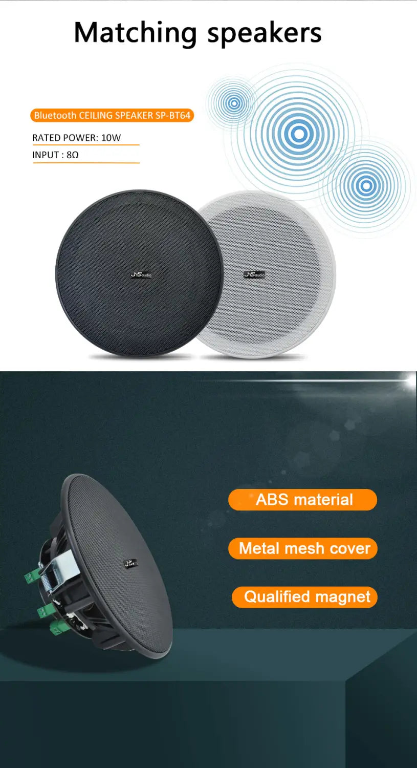 Audio Set Smart Home Theater TUYA Wall Sound Amplifier WiFi Touch Screen Android Power Amp Bluetooth 6’’’ Stereo Ceiling Speaker